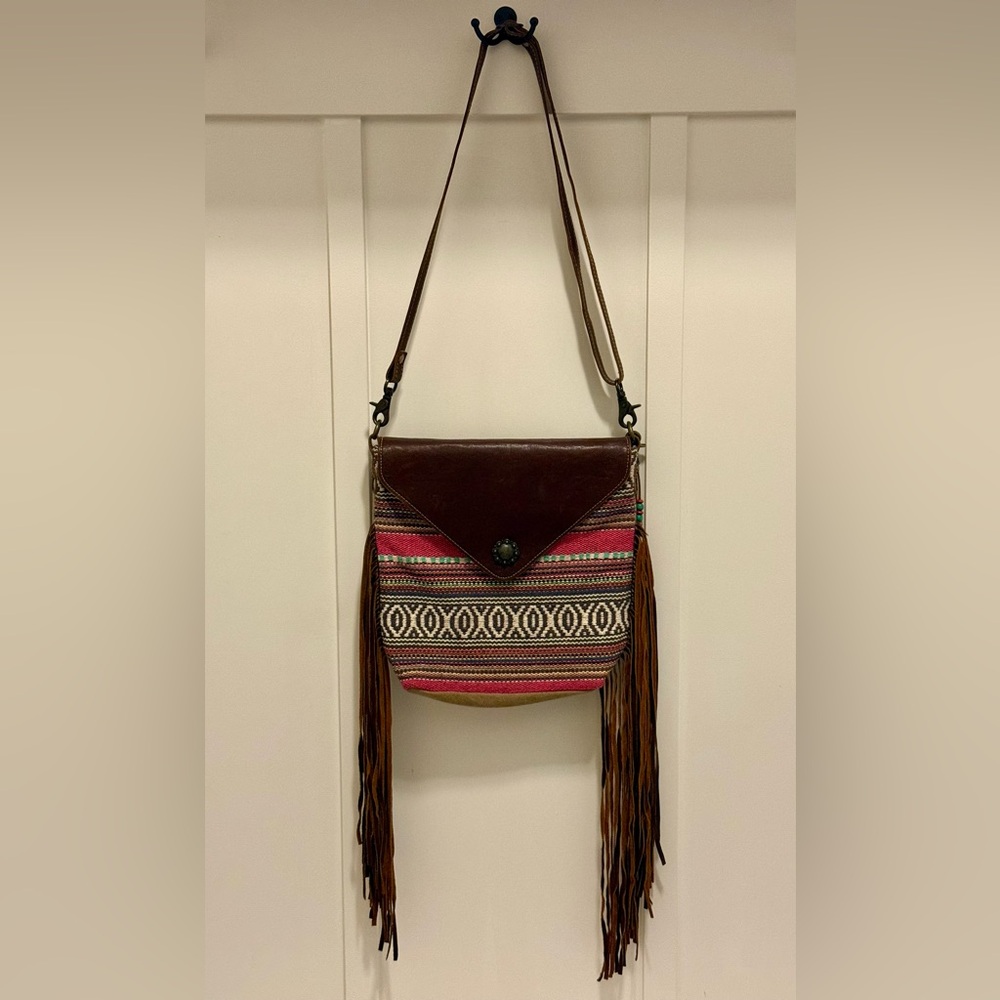 Myra Bag Brown and Pink Crossbody
